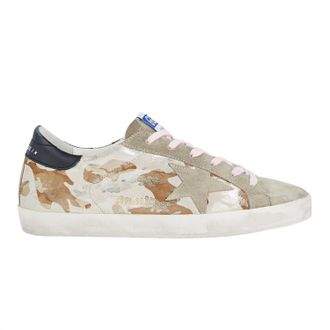 Golden Goose Womens Superstar Low-Top Camo Printed Sneaker In Tan