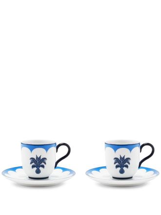 Aquazzura Jaipur coffee cups and saucers (set of two) - Blue