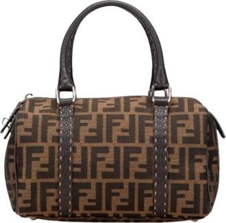 Fendi Pre-owned Handbags, female, Brown, Size: ONE SIZE Pre-owned Canvas Travel Bag