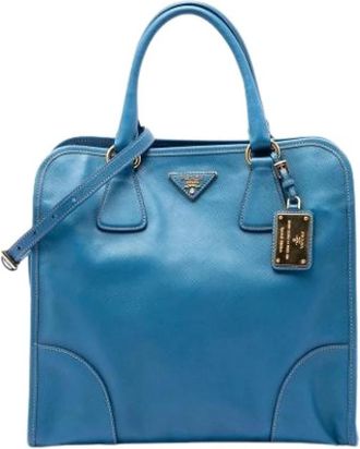 Prada Pre-owned Handbags, female, Blue, Size: ONE SIZE Pre-owned Vintage Satchel