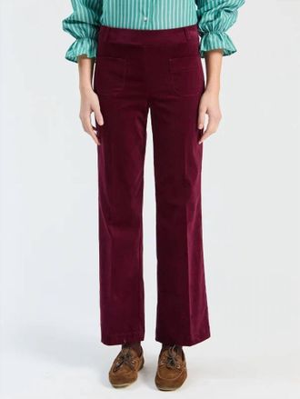 Vilagallo Velvet Corduroy Mila Pants In Burgundy