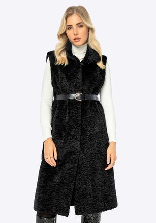 Wittchen Dames Faux Sheepskin Lang Vest Zwart Polyester