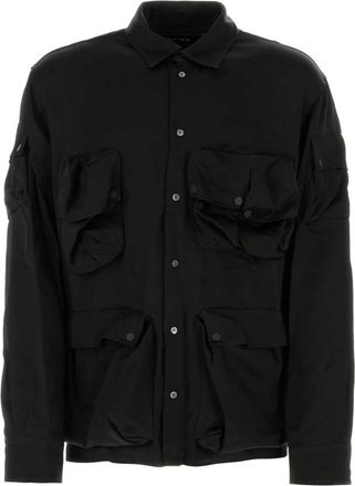 Botter Elegante Zwarte Satijnen Shirt - Heren - Casual Overhemden - Zwart - S - Satijn - Overhemden