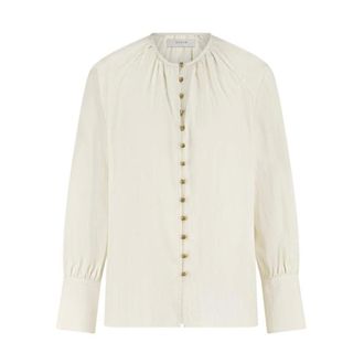 Nukus Nukus, Dames, Blouses & Shirts, Beige, Maat: S