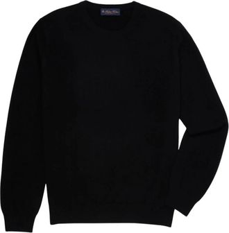 Brooks Brothers Cashmere Trui met Ronde Hals - Heren - Ronde hals truien - Zwart - S - Kasjmier - Truien & Vesten