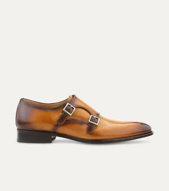 Ace Marks Kurt Plain Toe Monkstrap in Bourbon Nicol at Nordstrom, Size 12