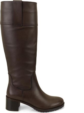 Desa Womens Leather Boots - 5.5cm Heel, Slip-On, Breathable | Brown - 38