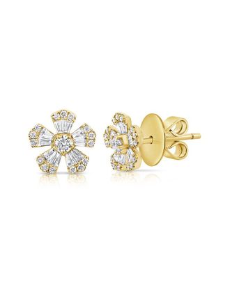 Sabrina Designs 14K 0.54 Ct. Tw. Diamond Flower Earrings