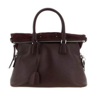 Maison Margiela Leren tas met handvat en su&egrave;de details - Dames - Tassen - Rood - Maat: ONE Size Su&egrave;de