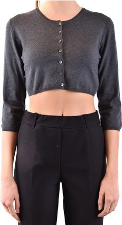 P.A.R.O.S.H. Stijlvolle Cardigan voor een Trendy Look - Dames - Vesten - Grijs - M - Truien & Vesten