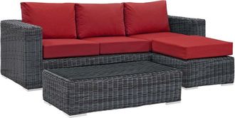 ModWay Summon 3-Piece Outdoor Patio Sunbrella Sectional Set