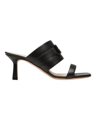 Bally Womens Elia Square Toe Logo Accent Heel Sandals In Black