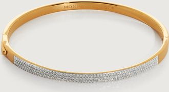Monica Vinader Gold Essential Pavé Diamond Bangle Diamond