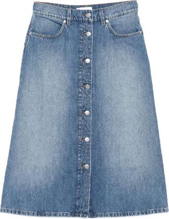 Stella McCartney Cotton Denim Midi Skirt, Size X-Small