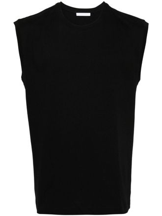 Helmut Lang logo-print sleeveless T-shirt - Black
