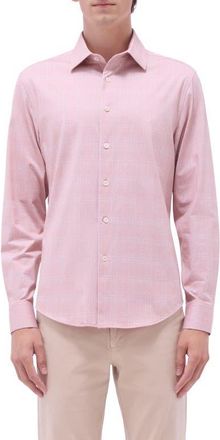 Bugatchi Jimmy OoohCotton Print Button-Up Shirt in Papaya at Nordstrom, Size Xxx-Large