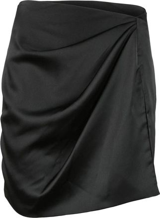Nineminutes Black Draped Detail Stretch Mini Skirt