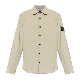 Stone Island Het Corduroy Overhemd - Heren - Casual Overhemden - Beige - S - Katoen - Overhemden