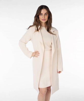 Esqualo Cira City Twill Coat In Sand