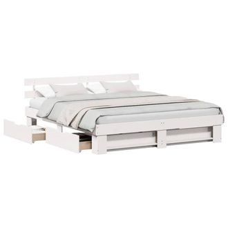 Berkfield Home Modern White 200 x 200 cm Solid pine wood & Solid pine wood