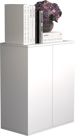 ebuy24 Vcm Caja De Cajones De Madera Sideboard Con Puertas Giratorias Dimensiones Aprox. Al. 73 X An. 60 X P. 32 Cm - Dalosa 2 (blanco)