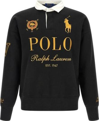 Ralph Lauren Hoodies & sweatvesten, Heren, Zwart, L, Katoen, Relaxed Fit Big Pony Rugby Sweatshirt
