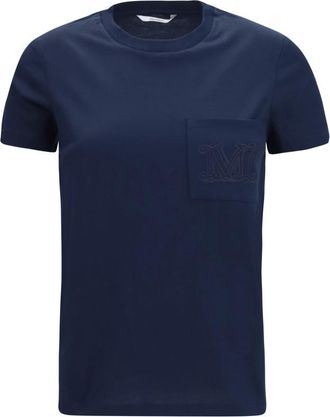 Max Mara Blue Logo Crew Neck T-Shirt