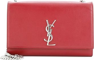Saint Laurent Classic Monogram Grainy Leather Medium crossbody bag - Rood