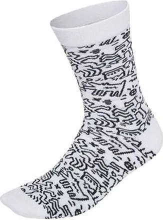 adidas neo x Crossover Graffiti Pattern Casual Socks Unisex One Pair White HC7209
