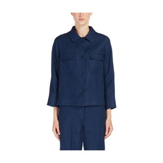 Max Mara Light Jackets, female, Blue, Size: XS S Single-Breasted Jacket