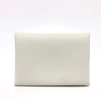 Hermès Gray Chevre Leather Coin Purse/Coin Case (Pre-Owned)