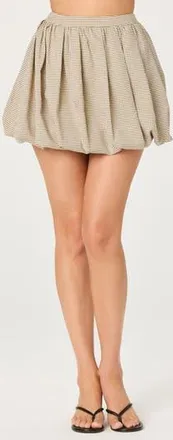 ASTR the Label Libi Plaid Bubble Hem Miniskirt in Black Tan Plaid at Nordstrom Rack, Size X-Small