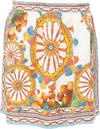 Dolce & Gabbana Print Jacquard Mini Skirt, Size It 44 (Authentic Pre-Loved)