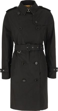 Burberry Halflange Lichtgewicht Kensington Trenchcoat - Dames - Trenchcoats - Zwart - 2XS - Leer - Jassen