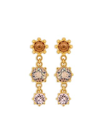 Oscar De La Renta crystal-embellished drop earrings - women - glass/Brass - One Size - Gold
