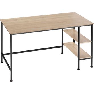 TecTake Desk Donegal - Side Shelf With 2 Storage Compartments in Light Oak