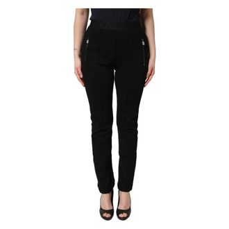 Dolce & Gabbana Slim-fit Trousers, female, Black, Size: M Tailored Trousers