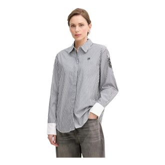 DKNY Dkny, Overhemden, Dames, Veelkleurig, L, Katoen, Gestreept Longsleeve Shirt