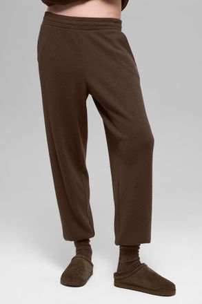 Alo | Waffle Weekend Escape Jogger Pants in Espresso Brown, Size: Medium