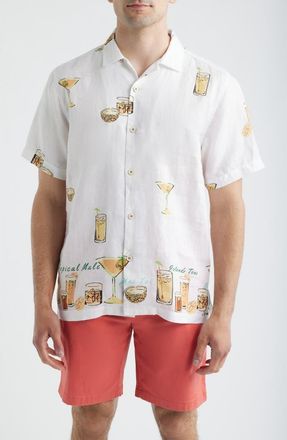Tommy Bahama Mixers Short Sleeve Linen Button-Up Shirt in Continental at Nordstrom, Size Xxx-Large