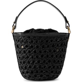 Helen Kaminski Ama Braided Raffia Bucket Bag in Charcoal at Nordstrom