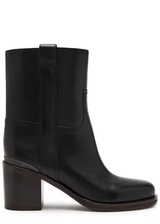Brunello Cucinelli 75 Leather Ankle Boots - Black - 41 (IT41/ UK8)