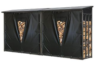 Quick Star Quick-star - 2 St&uuml;ck Metall Kaminholzregal 130 X 70 X 185 Cm Mit Wetterschutz Garten Kaminholzunterstand 3,2 M&sup3; / 5 Srm Kaminholzlager Stapelhilfe Aus
