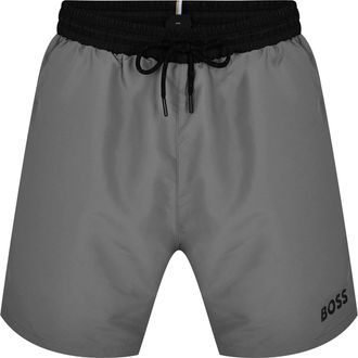 HUGO BOSS Heren Zwemshort Zeesterren (Grijs/Zwart)
