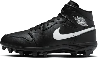 Nike Jordan Mens Jordan 1 Mid TD Football Cleat in Black | FJ6805-001