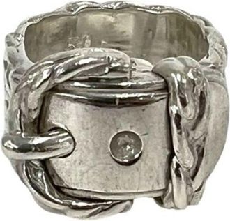 Herm&egrave;s Silver Silver 925 Band Ring (Pre-Owned)