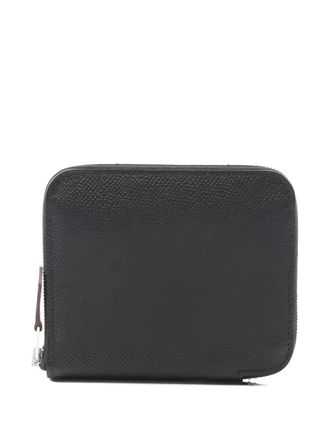 Hermès 2024 Azap Compact round-zip wallet - women - Silk/Leather - One Size - Black