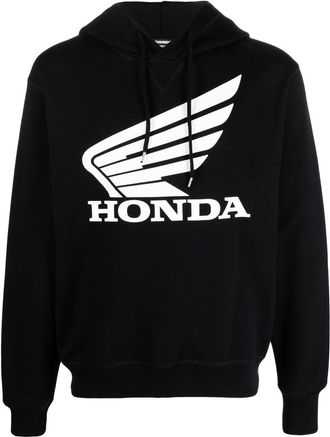 Dsquared2 graphic-print hoodie - men - Cotton - M - Black