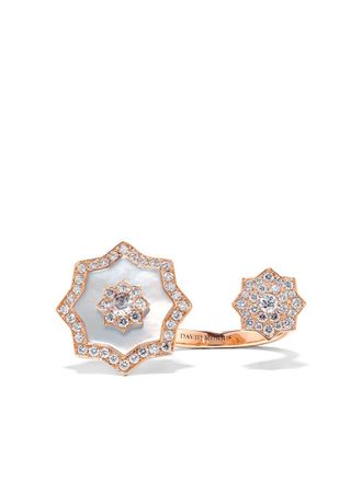 David Morris 18kt roségouden ring - Roze