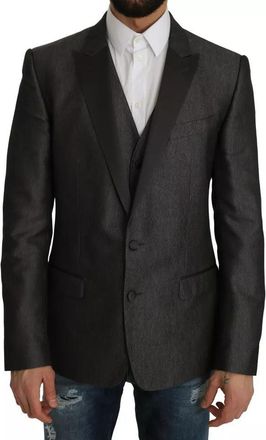 Dolce & Gabbana Mens Gray Martini 2 Piece Vest Coat Blazer Clothing